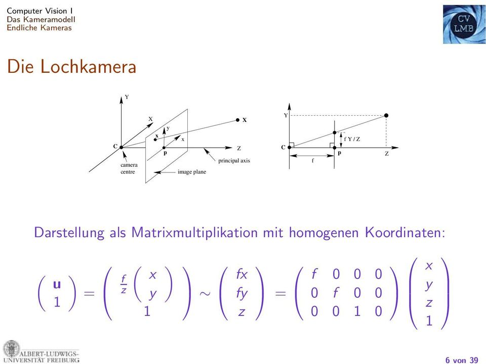 als Matrixmultiplikation mit homogenen Koordinaten: ( ) ( ) x