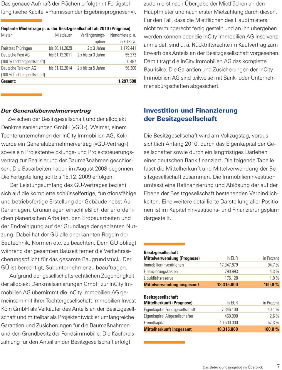 2011 2 x bis zu 3 Jahre 55.272 (100 % Tochtergesellschaft) 6.487 Deutsche Telekom AG bis 31.12.2014 2 x bis zu 5 Jahre 56.300 (100 % Tochtergesellschaft) Gesamt: 1.297.