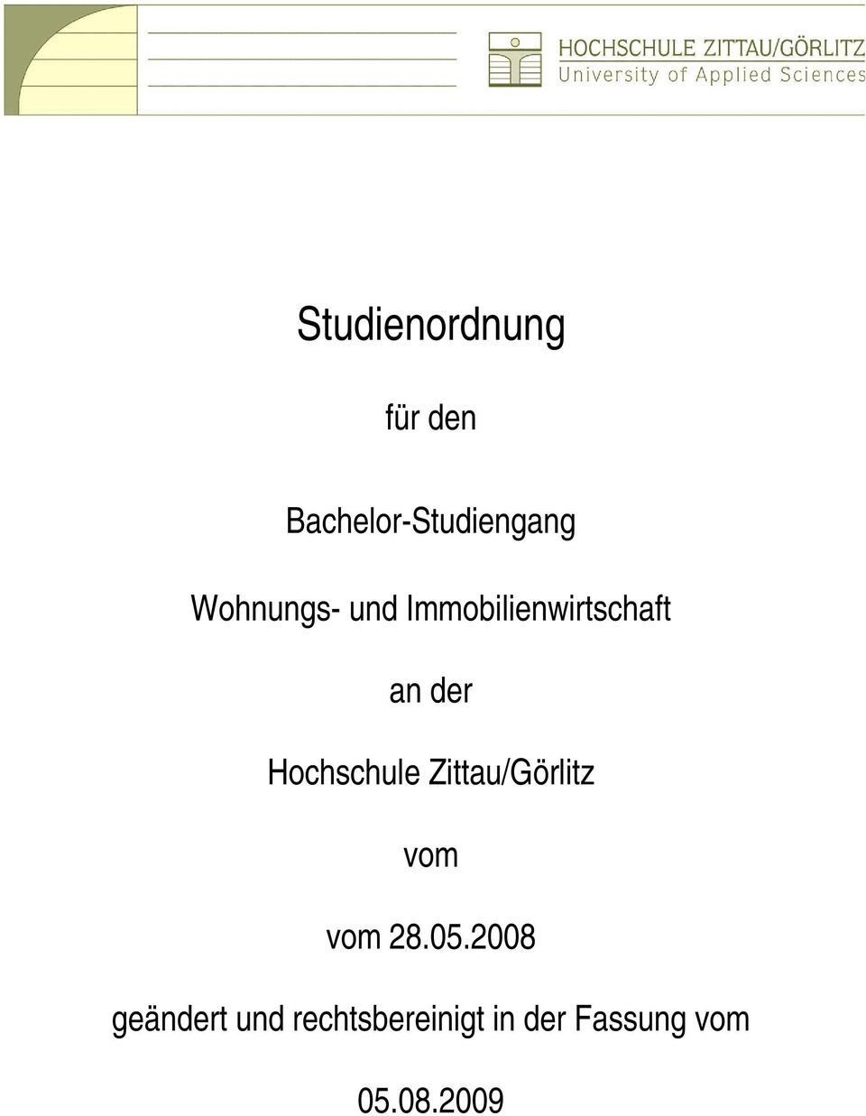 Hochschule Zittau/Görlitz vom vom 28.05.