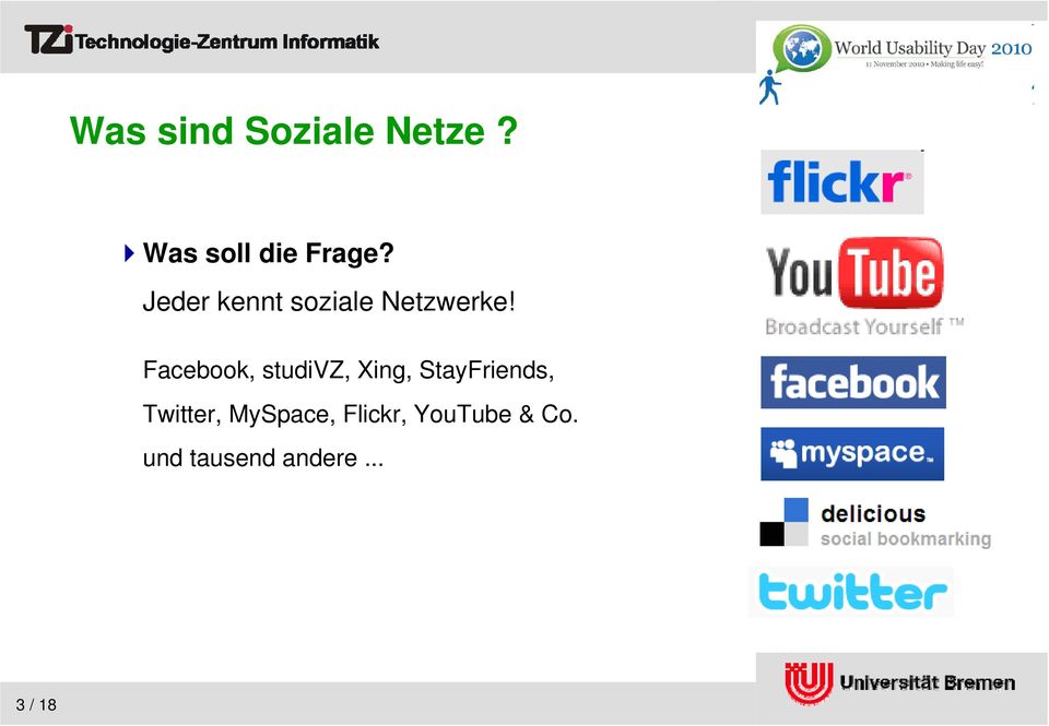 Facebook, studivz, Xing, StayFriends,