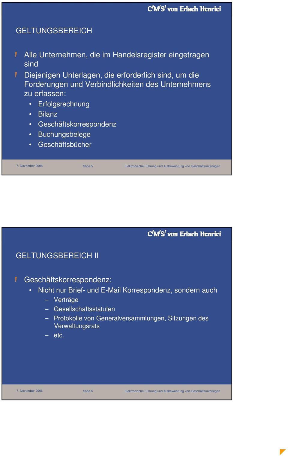 Buchungsbelege Geschäftsbücher Slide 5 GELTUNGSBEREICH II Geschäftskorrespondenz: Nicht nur Brief- und E-Mail