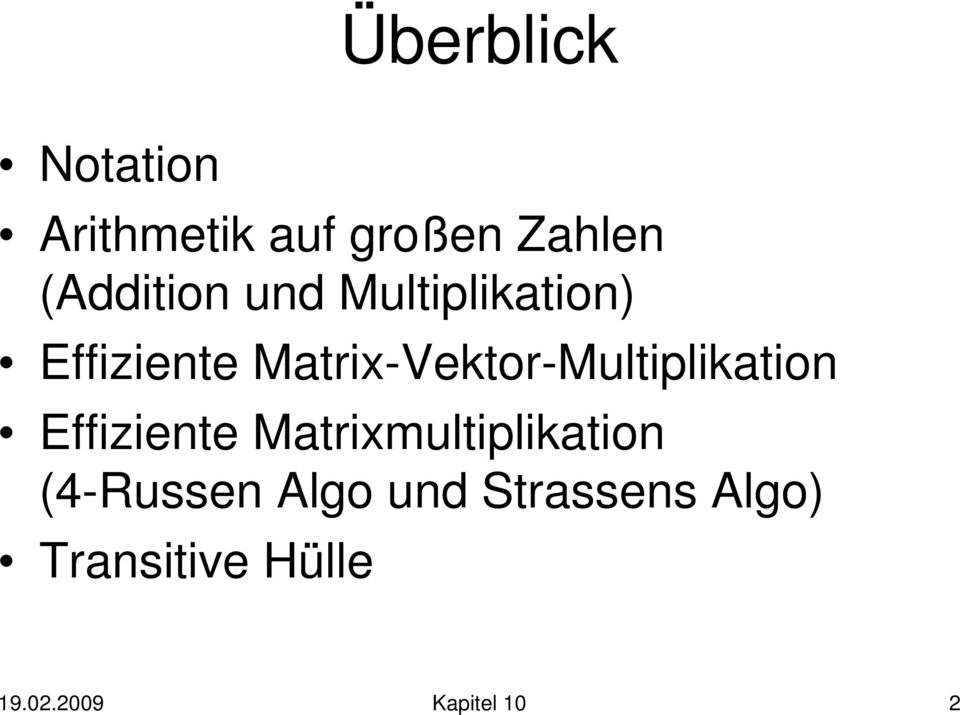 Matrix-Vektor-Multiplikation Effiziente