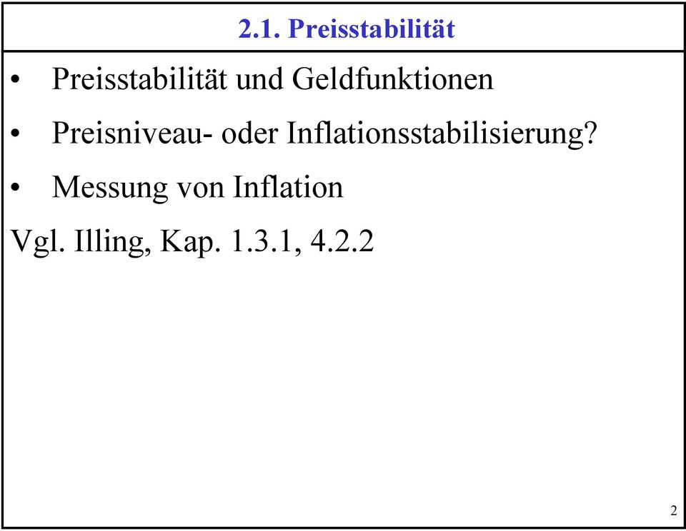 Inflationsstabilisierung?