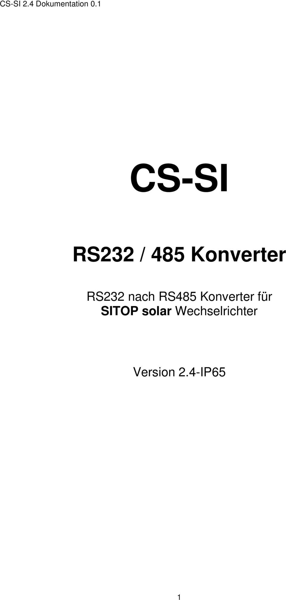 RS485 Konverter für SITOP