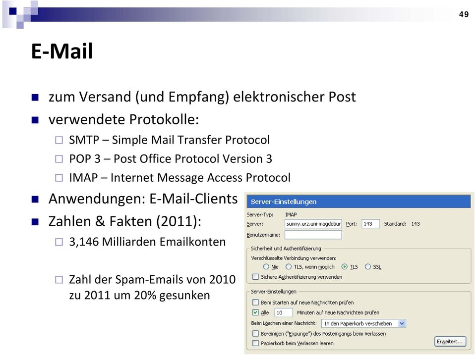 Internet Message Access Protocol Anwendungen: E Mail Clients Zahlen & Fakten