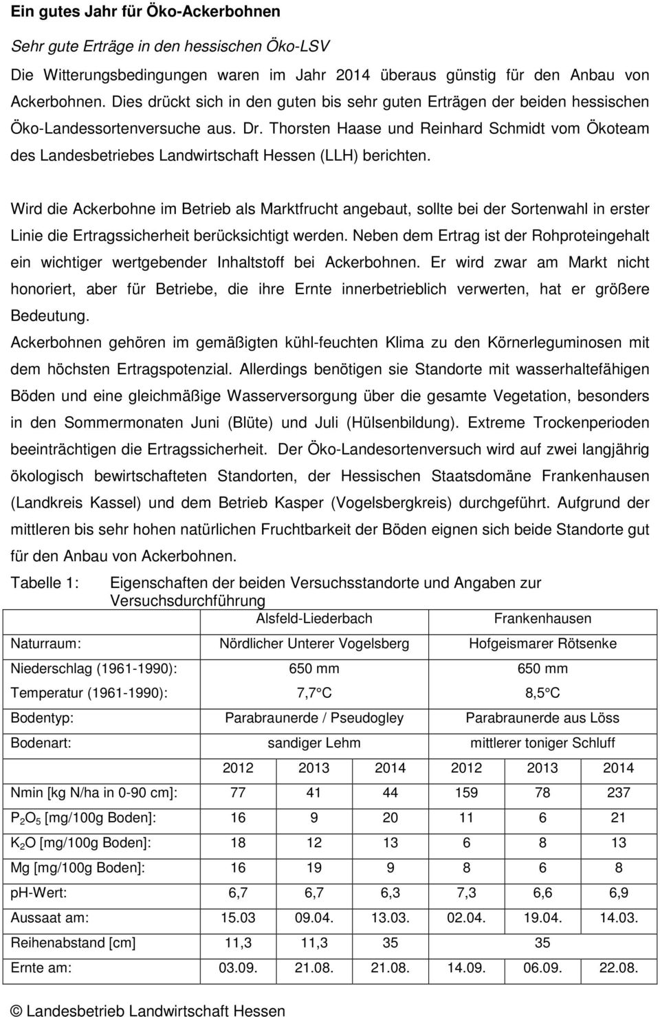 Thorsten Haase und Reinhard Schmidt vom Ökoteam des Landesbetriebes Landwirtschaft Hessen (LLH) berichten.