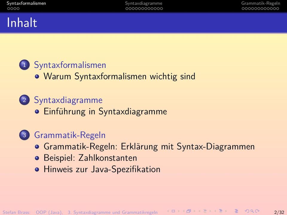 Syntaxformalismen wichtig sind 2 Syntaxdiagramme Einführung in