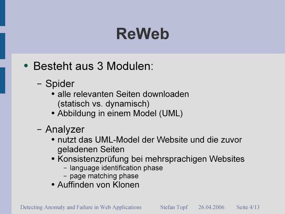 geladenen Seiten Konsistenzprüfung bei mehrsprachigen Websites language identification phase page