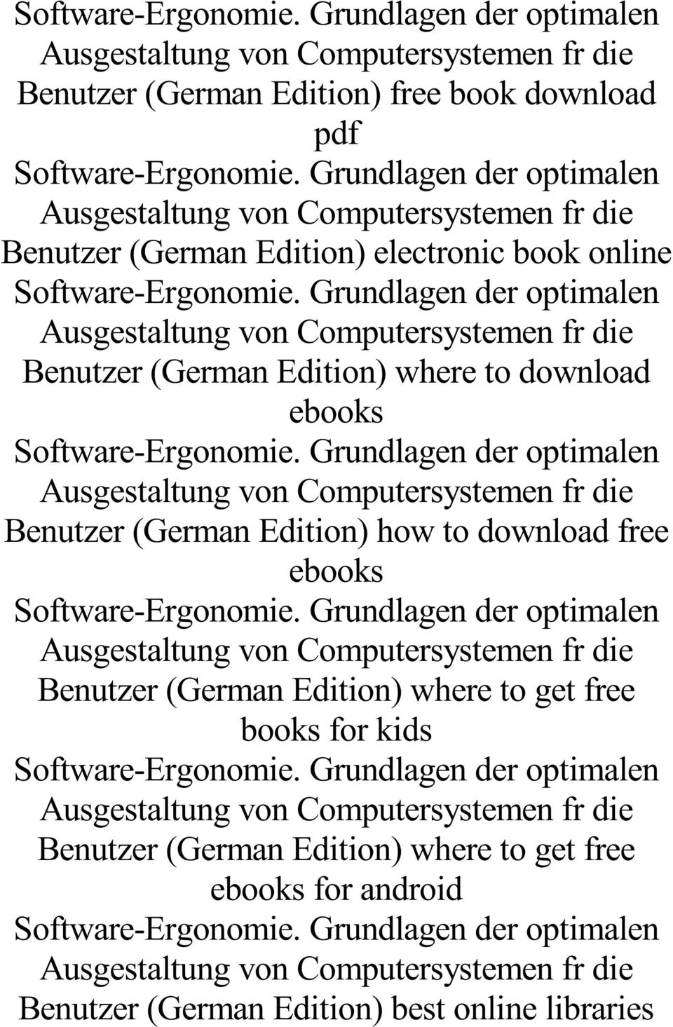 download free ebooks Benutzer (German Edition) where to get free books for kids Benutzer