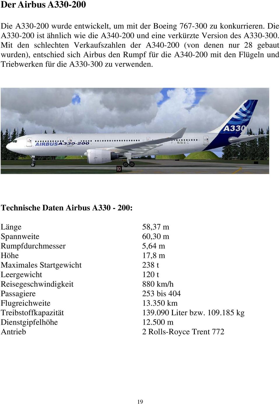 A330-300 zu verwenden.