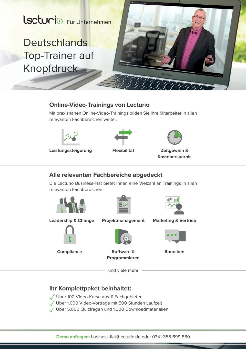 Leistungssteigerung Flexibilität Zeitgewinn & Kostenersparnis Alle relevanten Fachbereiche abgedeckt Die Lecturio Business-Flat bietet Ihnen eine Vielzahl an Trainings in allen relevanten