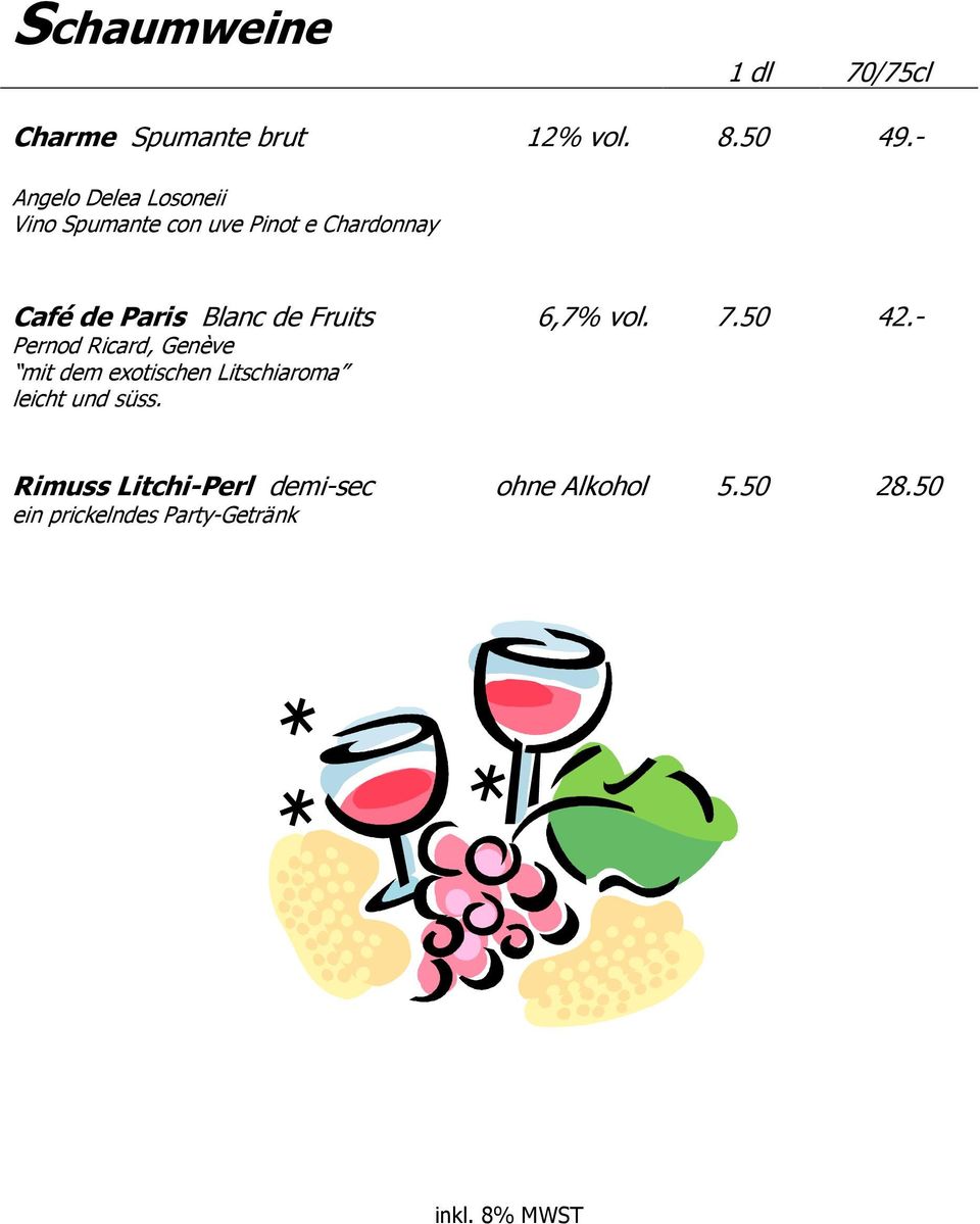 - Café de Paris Blanc de Fruits Pernod Ricard, Genève mit dem exotischen