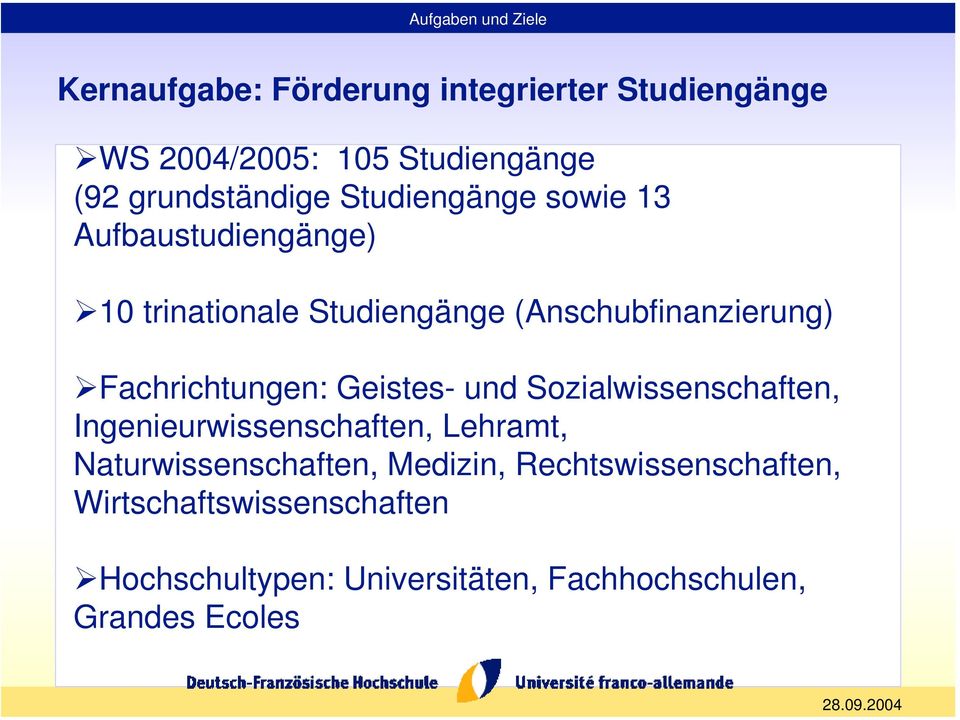 Fachrichtungen: Geistes- und Sozialwissenschaften, Ingenieurwissenschaften, Lehramt, Naturwissenschaften,