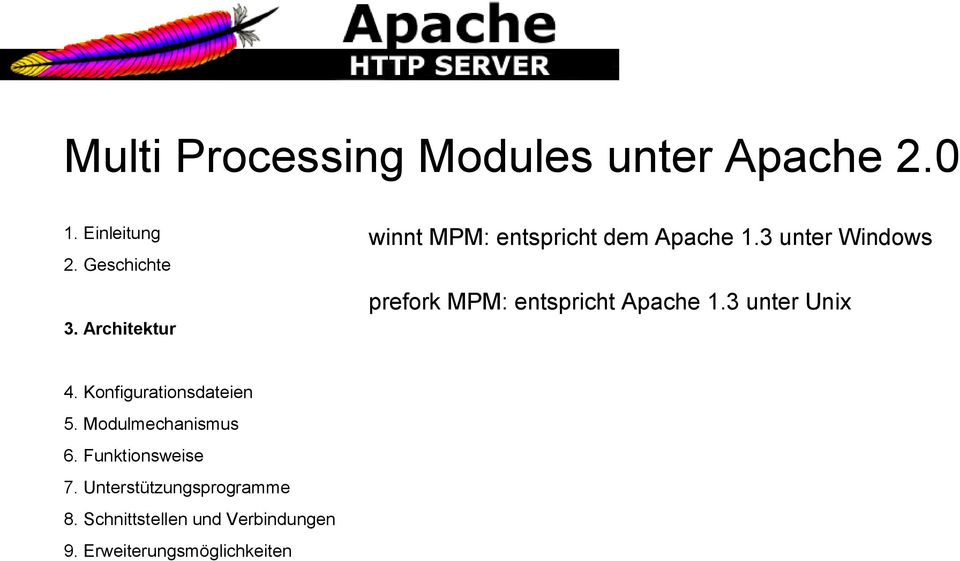 0 winnt MPM: entspricht dem Apache