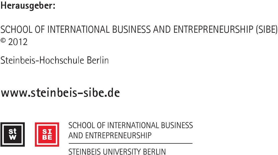entrepreneurship (Sibe) 2012