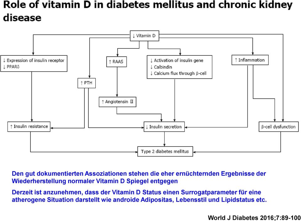 der Vitamin D Status einen Surrogatparameter für eine atherogene Situation darstellt