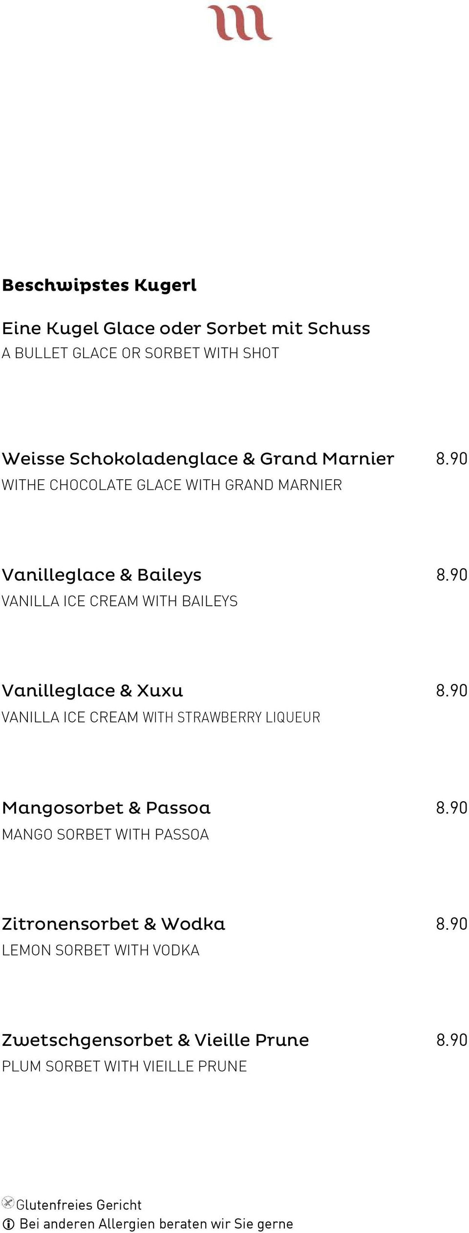 90 VANILLA ICE CREAM WITH BAILEYS Vanilleglace & Xuxu 8.