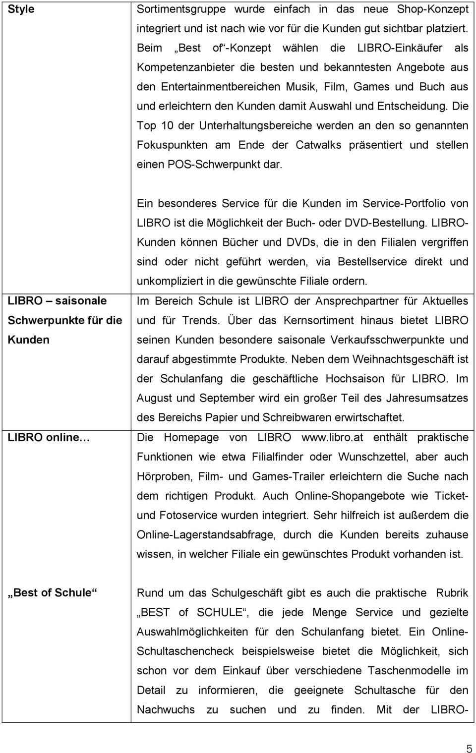 damit Auswahl und Entscheidung. Die Top 10 der Unterhaltungsbereiche werden an den so genannten Fokuspunkten am Ende der Catwalks präsentiert und stellen einen POS-Schwerpunkt dar.