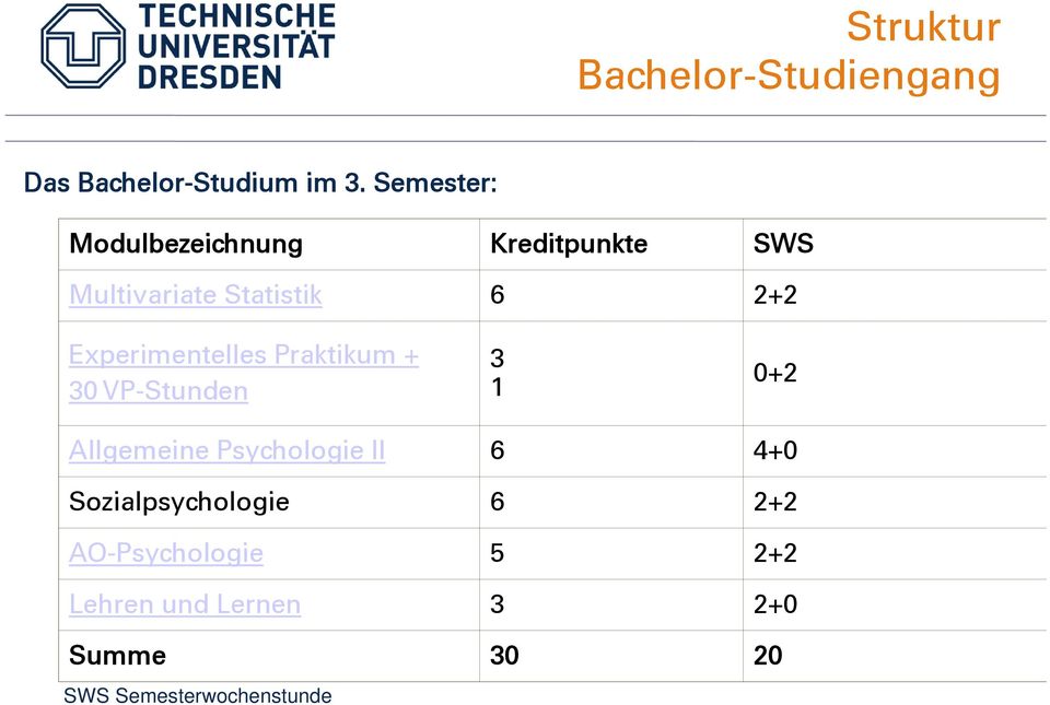 Experimentelles Praktikum + 30 VP-Stunden 3 1 0+2 Allgemeine Psychologie II 6