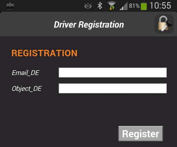 Schritt 3: Geben Sie in der Ansicht Driver Registration nun die bei LeasePlan hinterlegte Mailadresse und Ihre Objekt- bzw. Vertragsnummer ein.