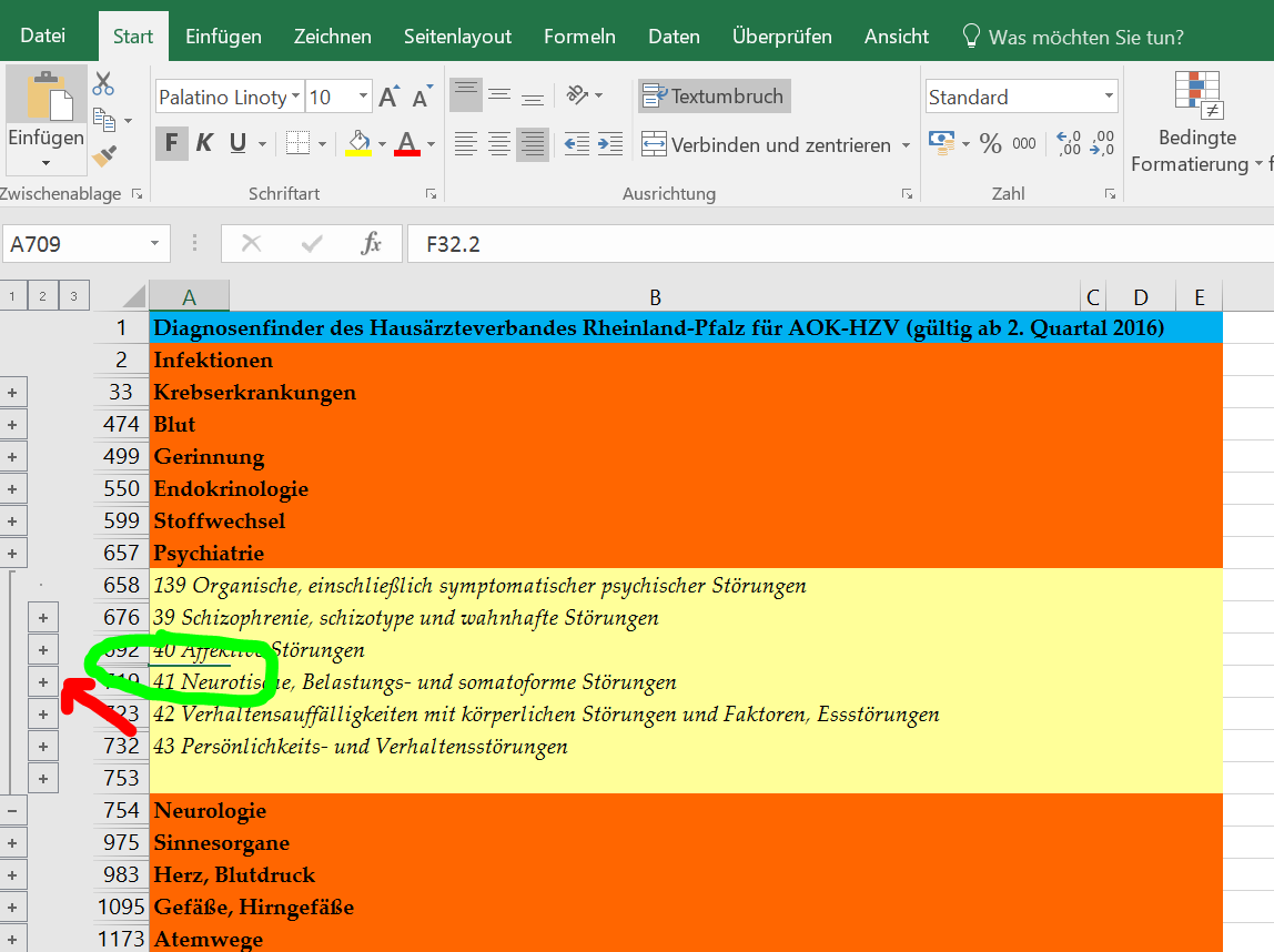 Kapitel 3 - So nutzen Sie die Suchfunktion von Excel Wieder erkennt man den Strich, der die Lage der gefundenen