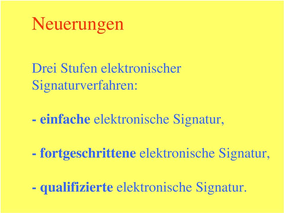 Signatur, - fortgeschrittene elektronische