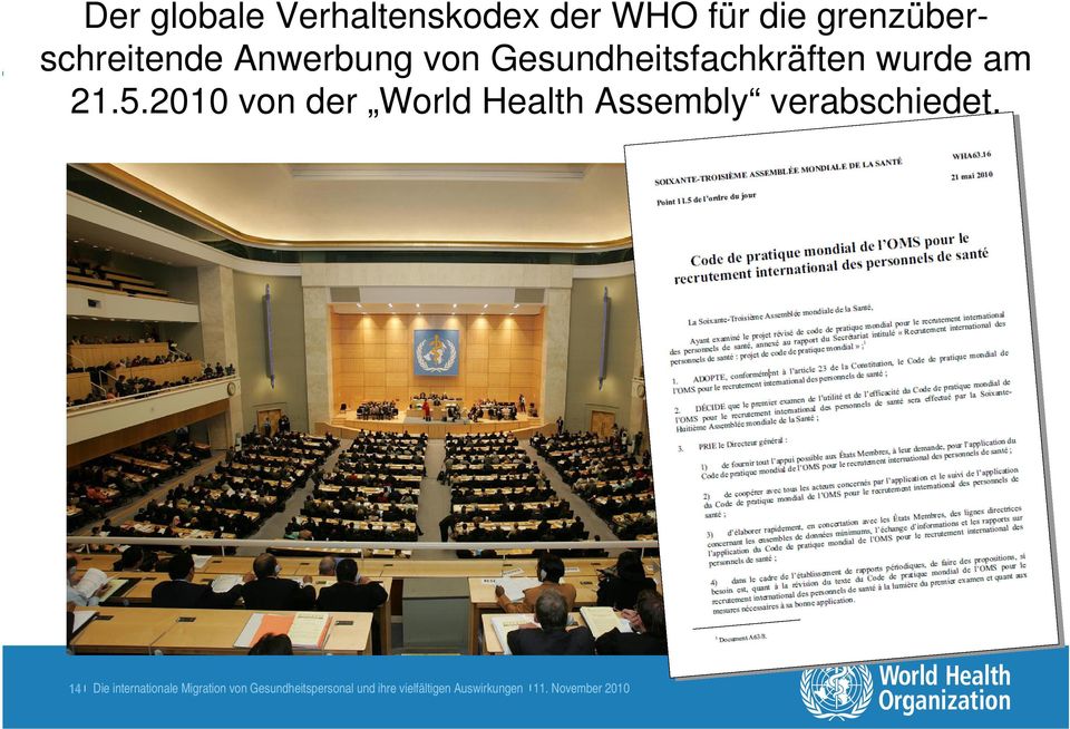 2010 von der World Health Assembly verabschiedet.