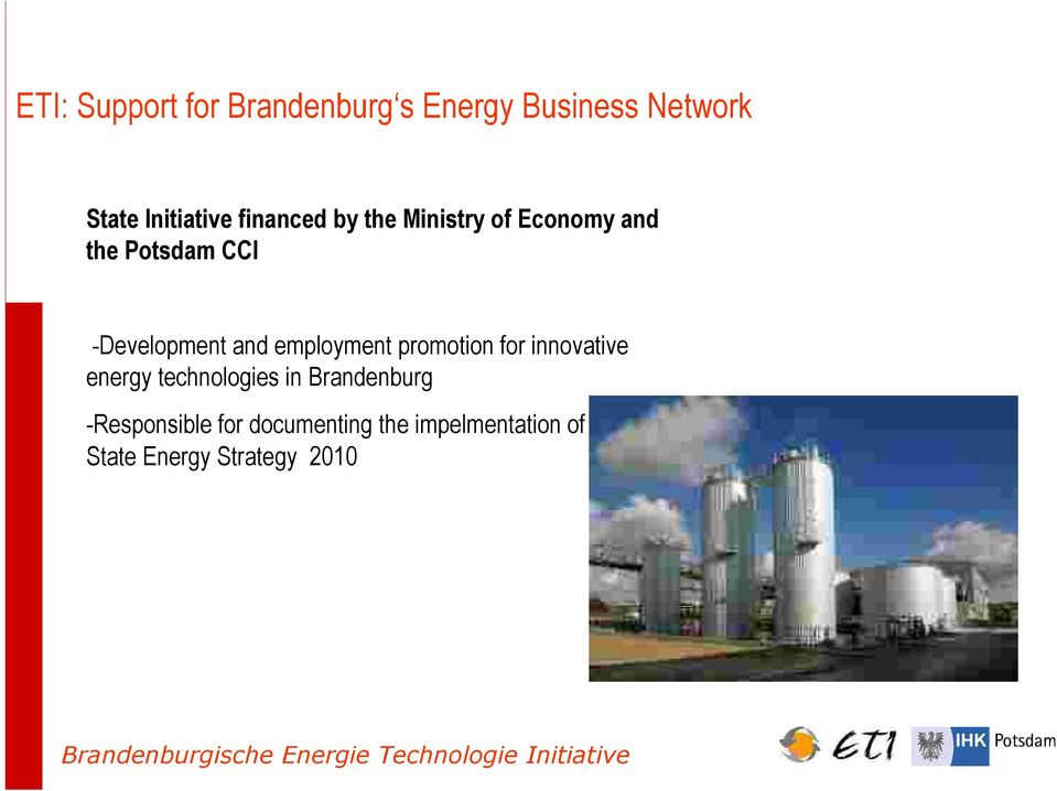 employment promotion for innovative energy technologies in Brandenburg