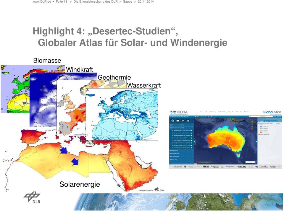 Desertec-Studien, Globaler Atlas für
