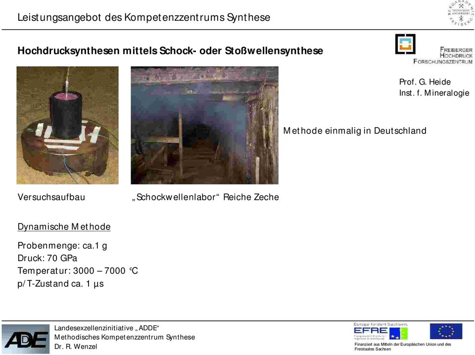 Mineralogie Methode einmalig in Deutschland Versuchsaufbau