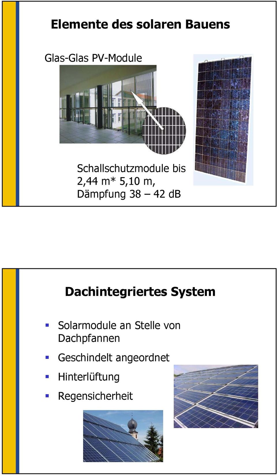 db Dachintegriertes System Solarmodule an Stelle von