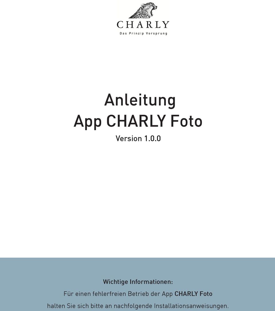 fehlerfreien Betrieb der App CHARLY Foto