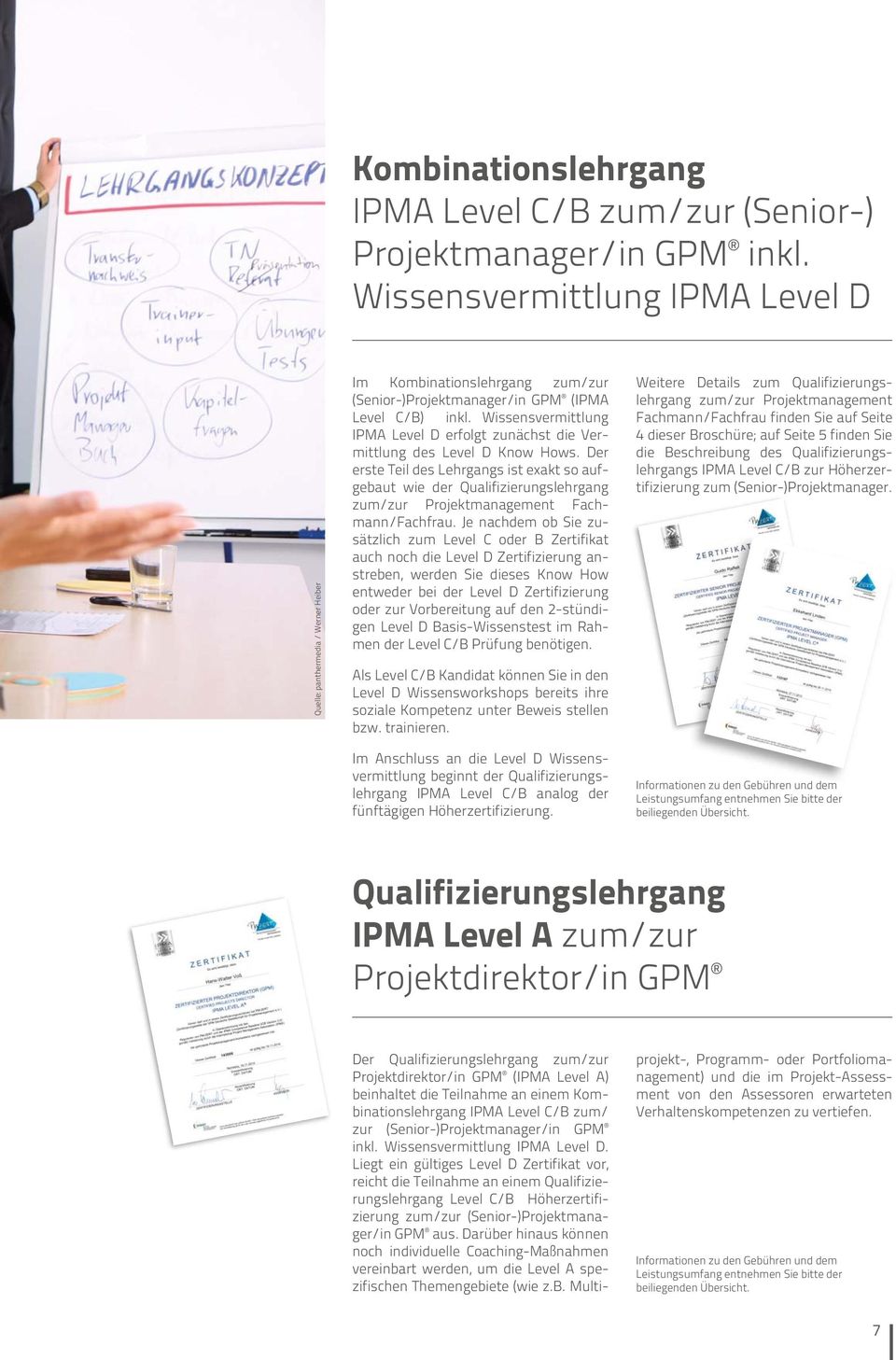 Wissensvermittlung IPMA Level D erfolgt zunächst die Vermittlung des Level D Know Hows.