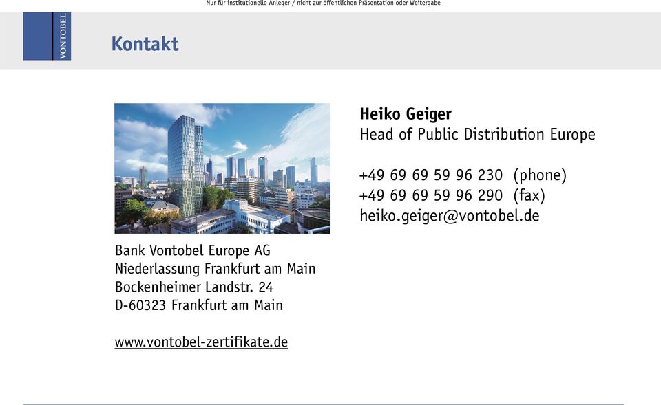 de Bank Vontobel Europe AG Niederlassung Frankfurt am Main