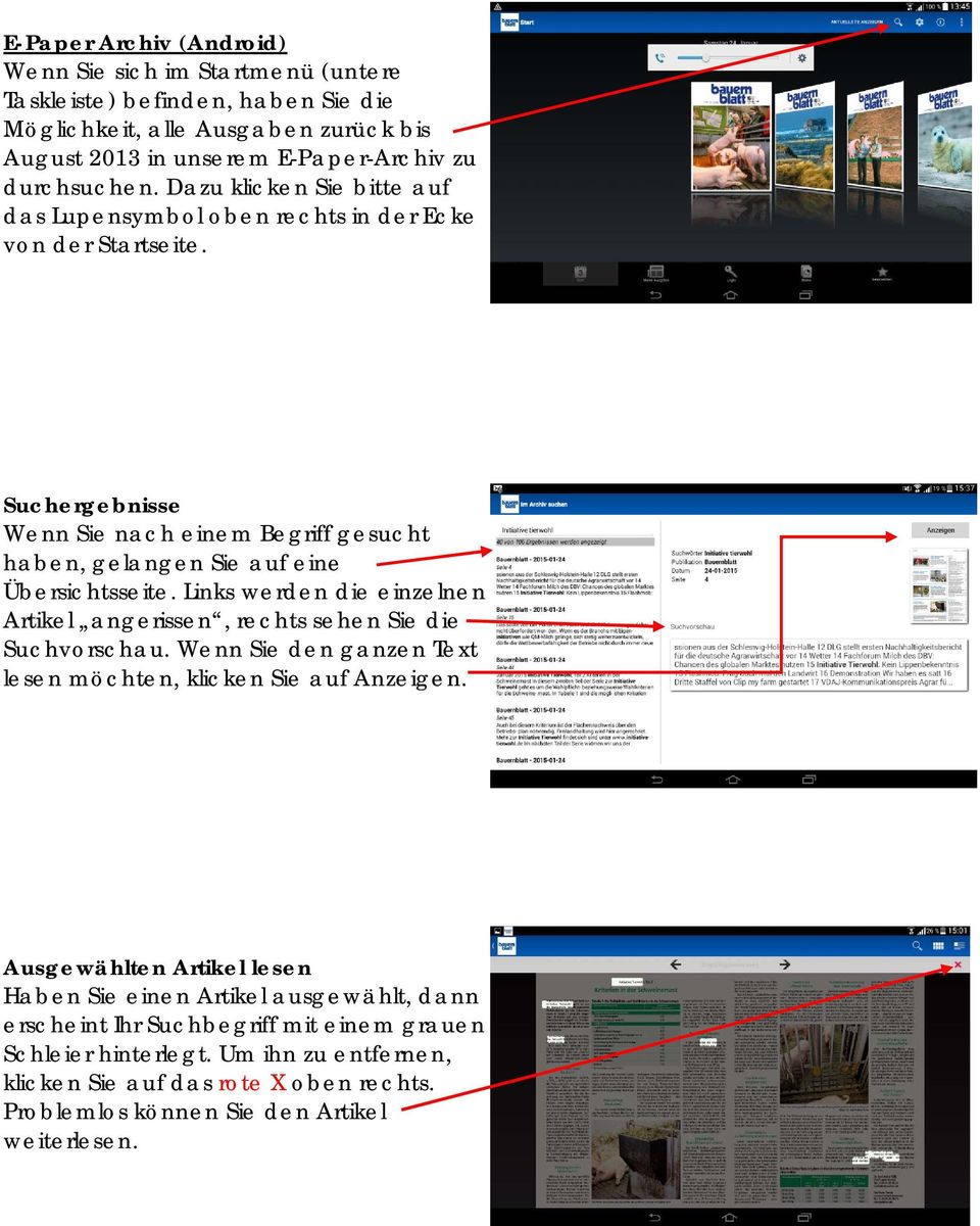 Links werden die einzelnen Artikel angerissen, rechts sehen Sie die Suchvorschau. Wenn Sie den ganzen Text lesen möchten, klicken Sie auf Anzeigen.