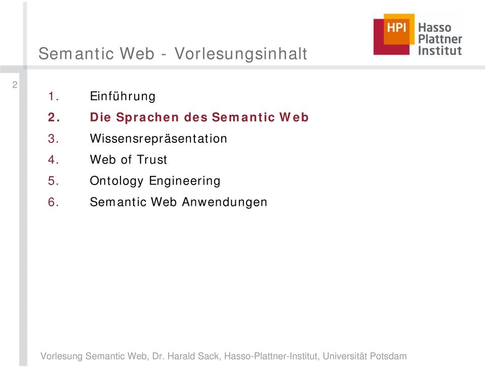 Die Sprachen des Semantic Web 3.