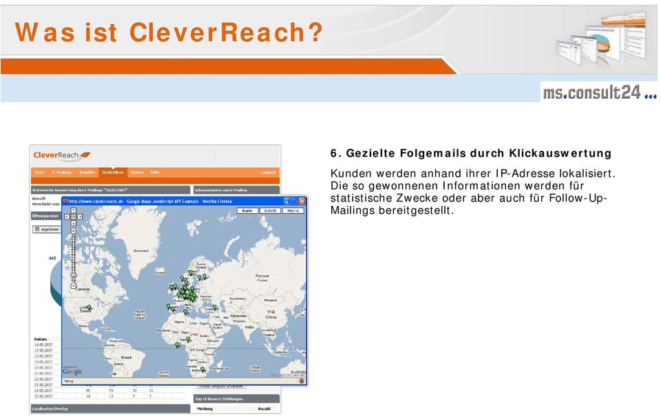 anhand ihrer IP-Adresse lokalisiert.