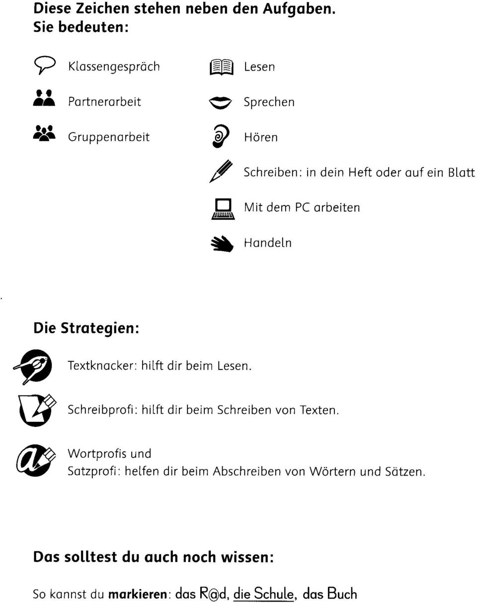 oder auf ein Blatt o Mit dem pe arbeiten /i'''''i\ ~ Handeln Die Strategien: Textknacker: hilft dir beim Lesen.