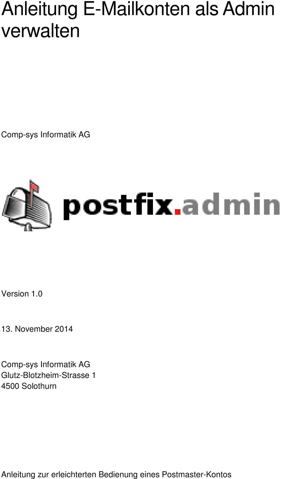November 2014 Comp-sys Informatik AG