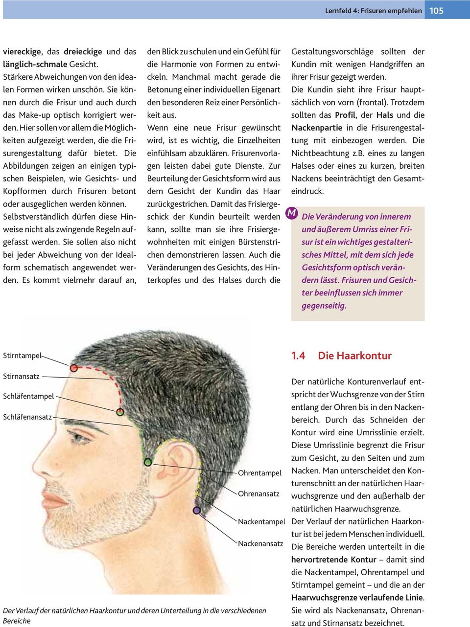 Die Abbildungen zeigen an einigen typischen Beispielen, wie Gesichts- und Kopfformen durch Frisuren betont oder ausgeglichen werden können.