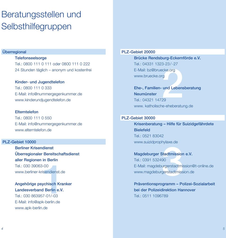 de PLZ-Gebiet 10000 Berliner Krisendienst Überregionaler Bereitschaftsdienst 1 aller Regionen in Berlin Tel.: 030 39063-00 www.berliner-krisendienst.