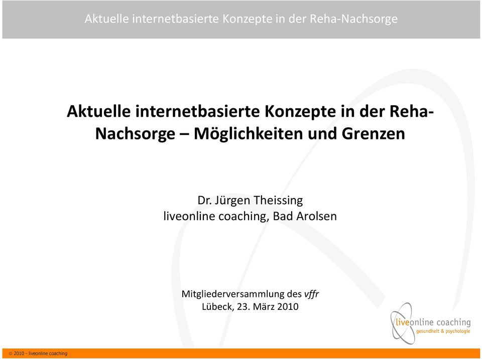 Jürgen Theissing liveonline coaching, Bad