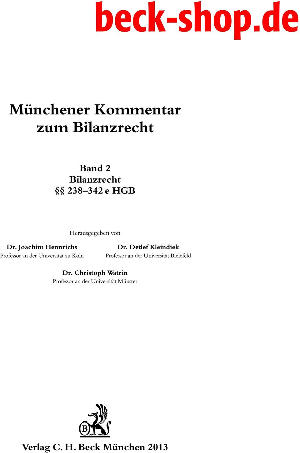 Joachim Hennrichs Professor an der Universität zu Köln Dr.