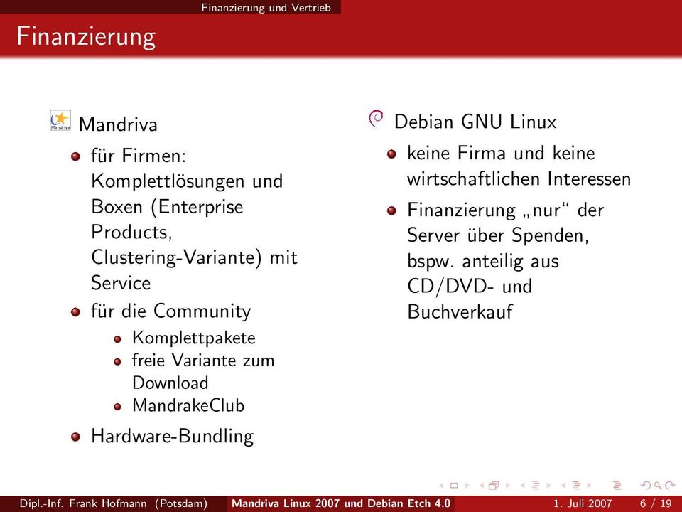 Hardware-Bundling Debian GNU Linux keine Firma und keine wirtschaftlichen Interessen Finanzierung nur der Server über