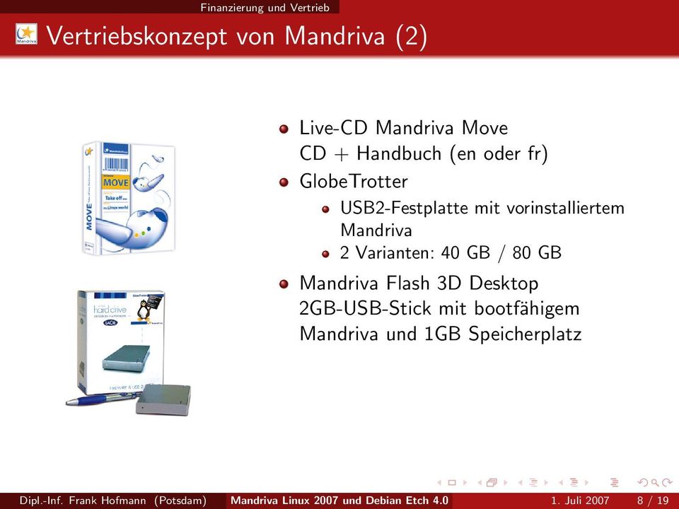 40 GB / 80 GB Mandriva Flash 3D Desktop 2GB-USB-Stick mit bootfähigem Mandriva und 1GB
