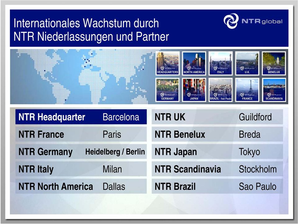 North America Heidelberg / Berlin Milan Dallas NTR UK NTR Benelux