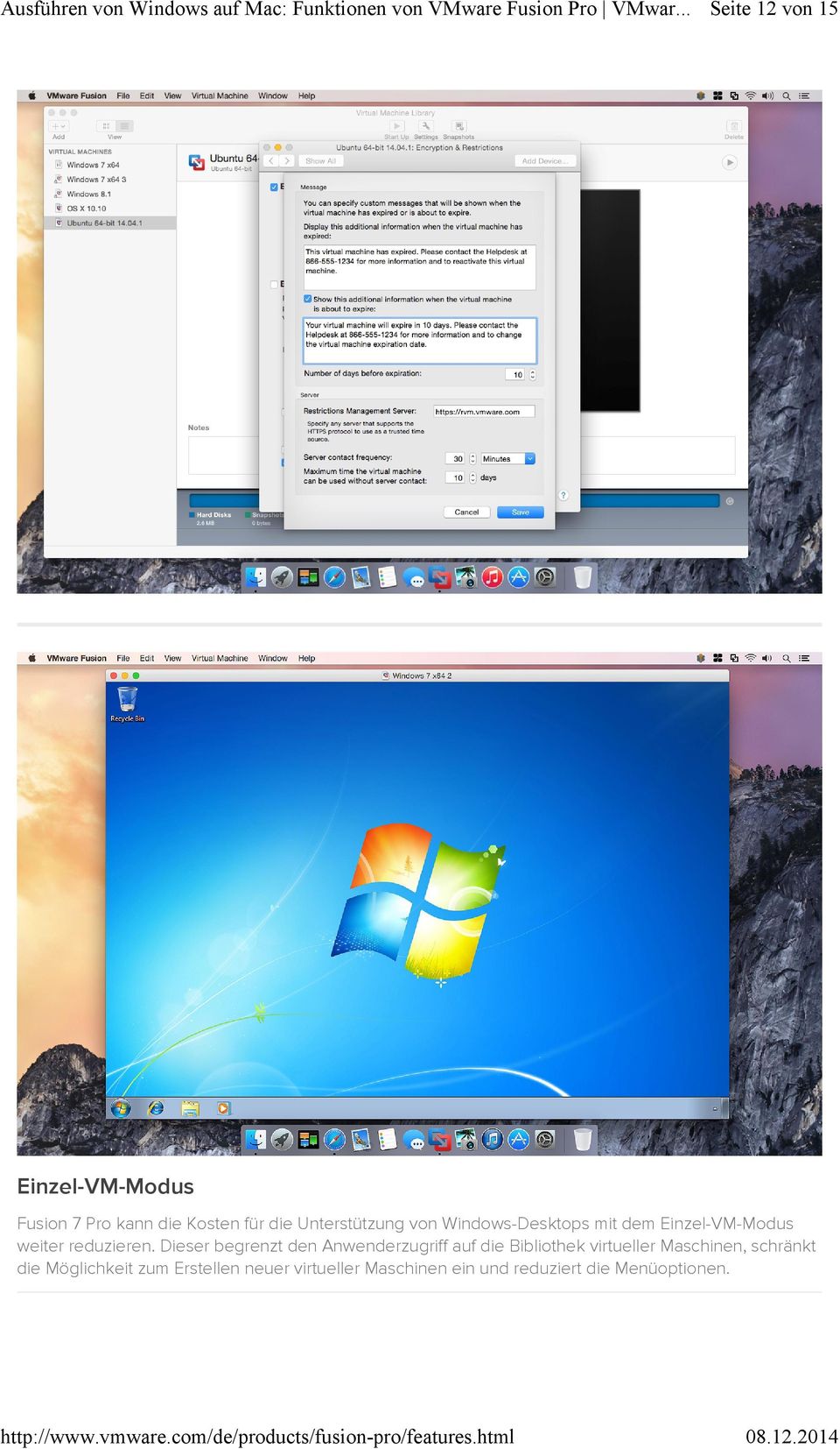 Windows-Desktops mit dem Einzel-VM-Modus weiter reduzieren.