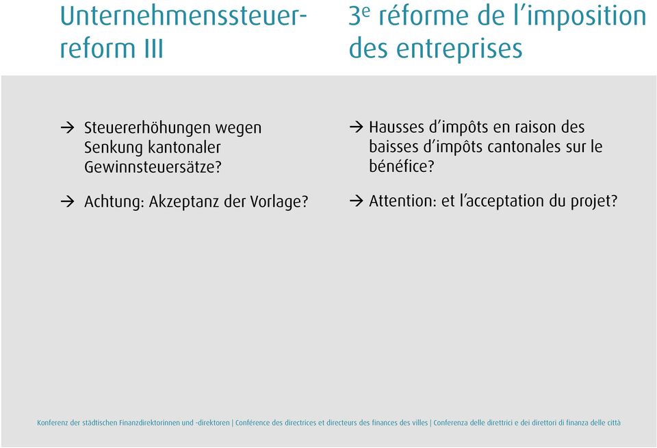 Gewinnsteuersätze? Achtung: Akzeptanz der Vorlage?