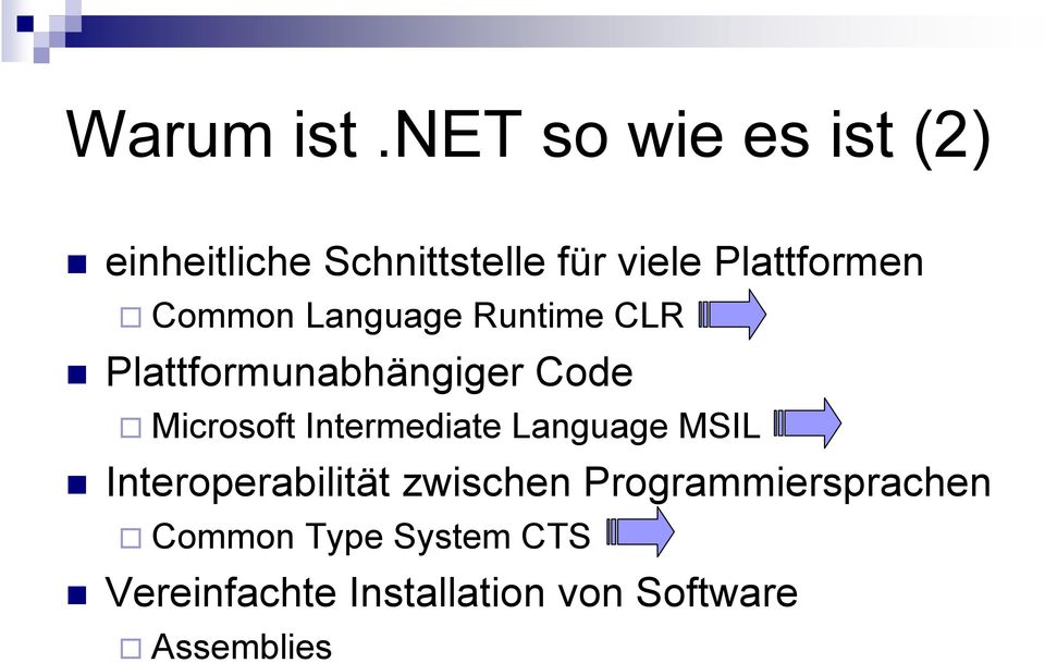 Common Language Runtime CLR Plattformunabhängiger Code Microsoft