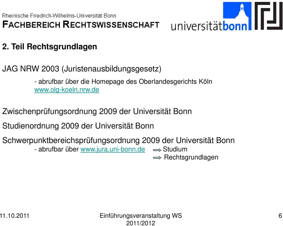 de Zwischenprüfungsordnung 2009 der Universität Bonn Studienordnung 2009 der Universität